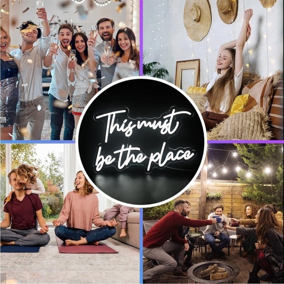 Cursive Text White Neon This Must Be The Place Wedding Party Birthday LED Light - Picture 5 of 7